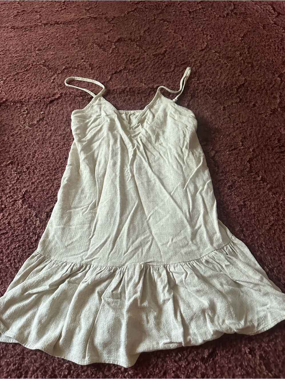 La Hearts Cream Spaghetti Strap Mini Dress